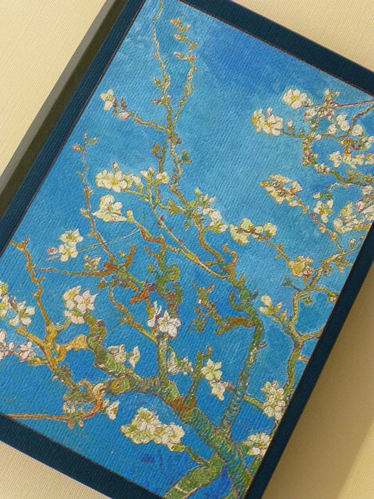 Kindle Cover, Kindle Touch, Kindle Paperwhite, Hardcover, Van Gogh Almond Blossoms, Teal, Kindle 4, NK 126