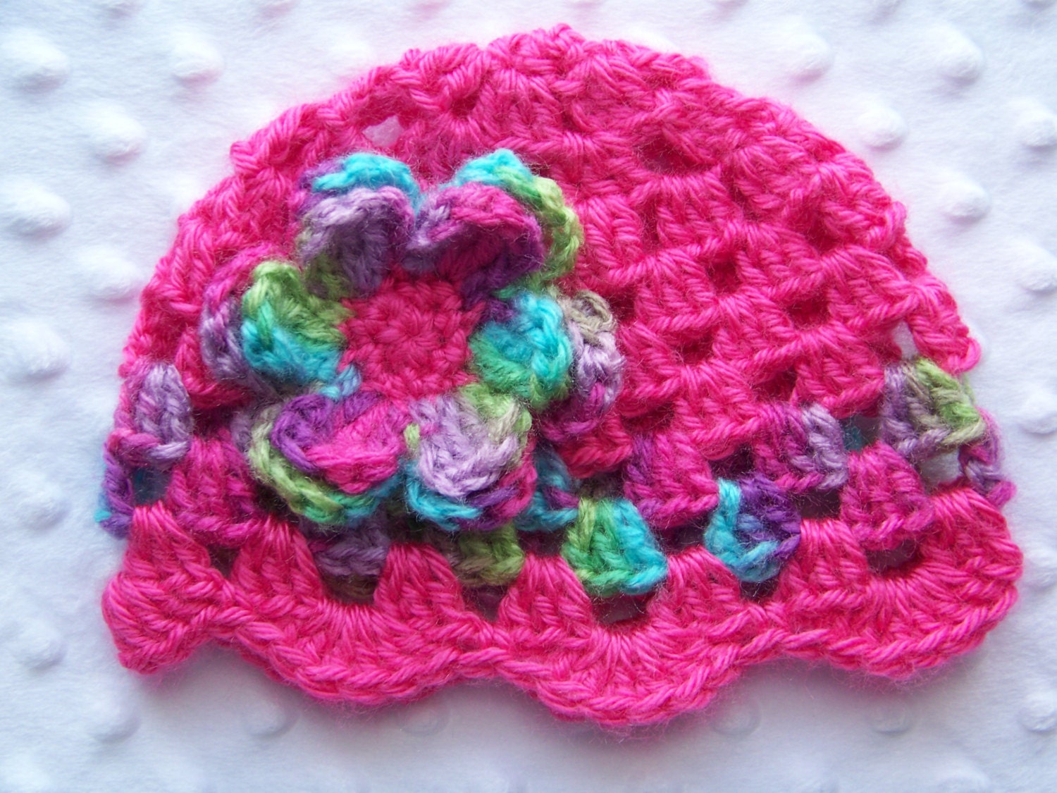 Crochet Baby Hat, Newborn Baby Girl Hat, Infant Crochet Hat, Beanie,Baby Girl Hat, Hot Pink, Gift