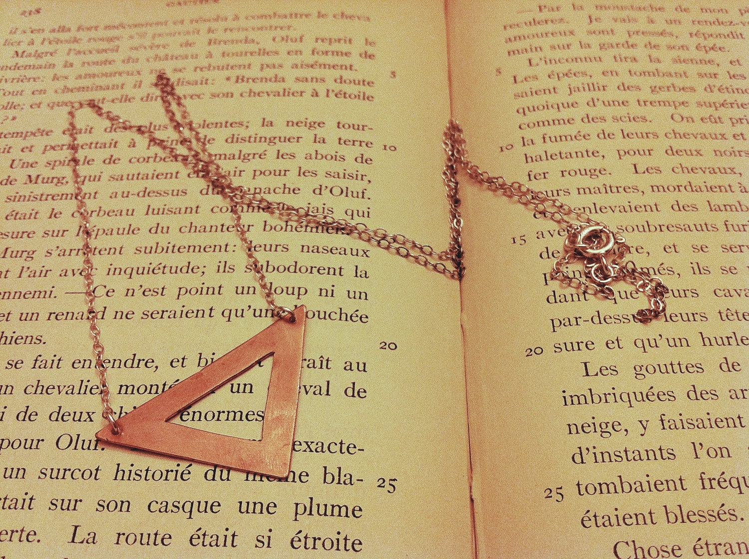 Big Copper Triangle Necklace