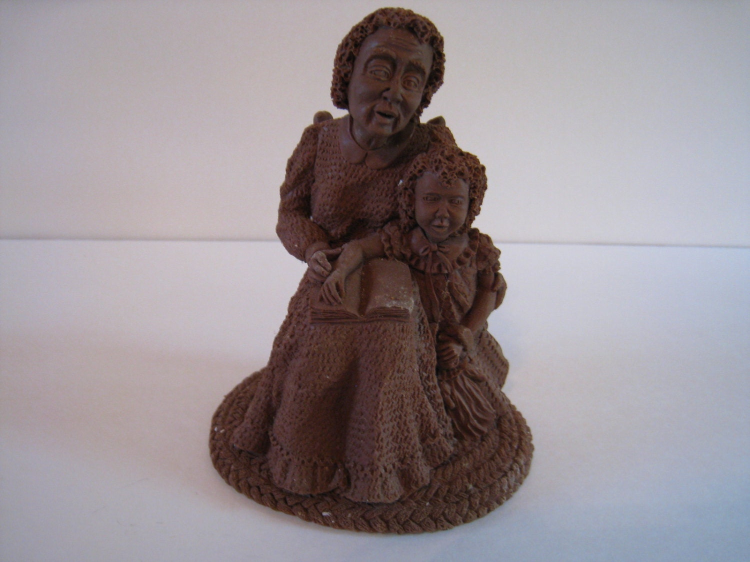 Lady & Little Girl Pecan Shell and Resin Ready To Paint