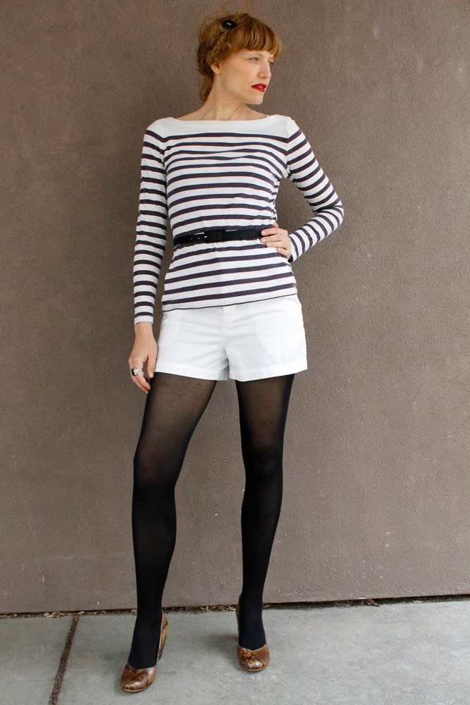 Vintage White Cotton Sailing Shorts (Size 4)
