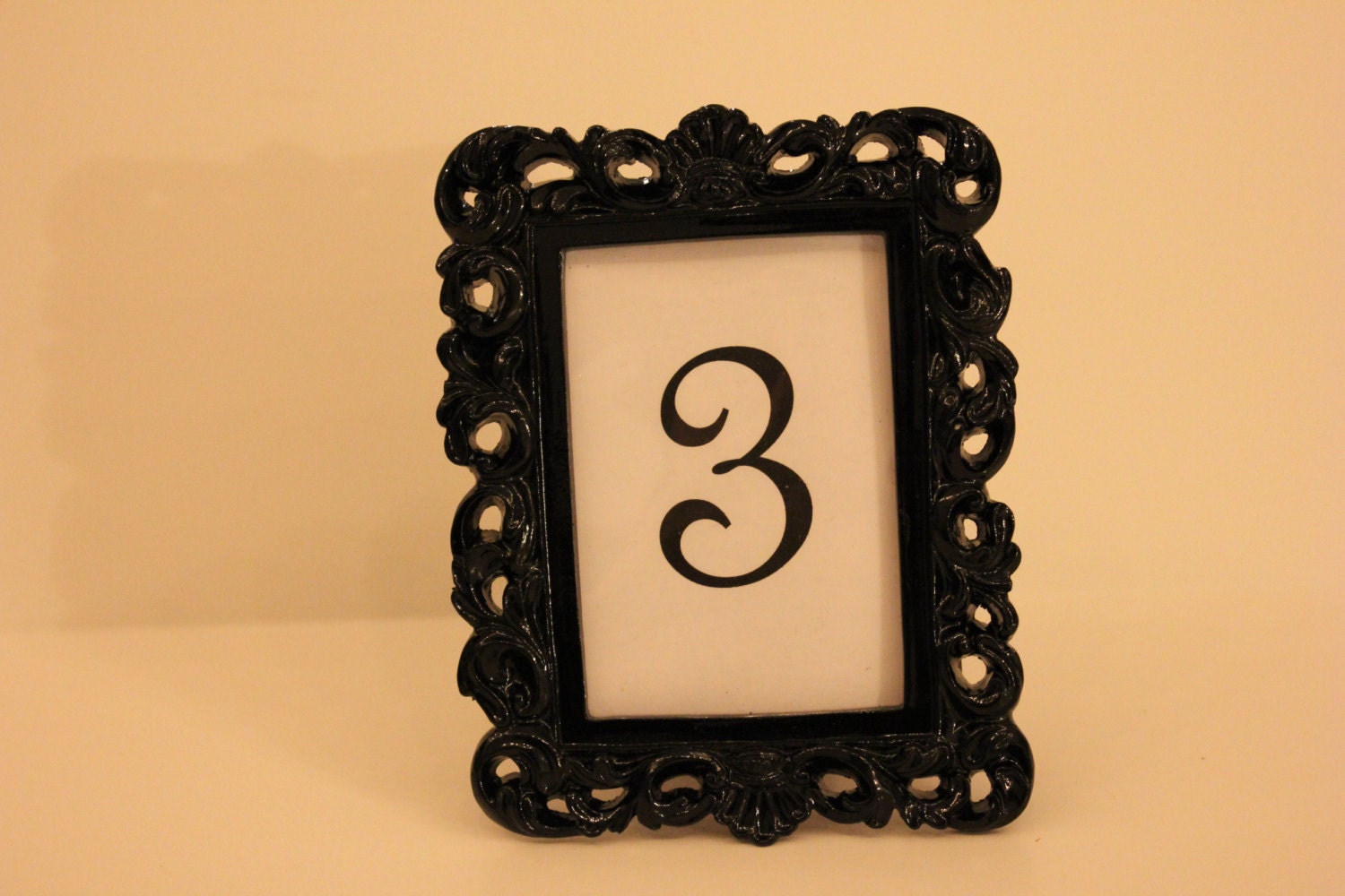 Mini VINTAGE STYLE FRAME Black PlaceCard Placecard Table Number Menu Label Frame Photo Miniature Ornate Baroque