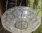 hanging light shade vintage fixture embossed bird feeder repurpose planter candle holder
