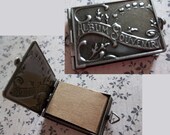 NEW: Locket Book Antiqued Silver Pendant with Paper Booklet for Memorabilia or Photos