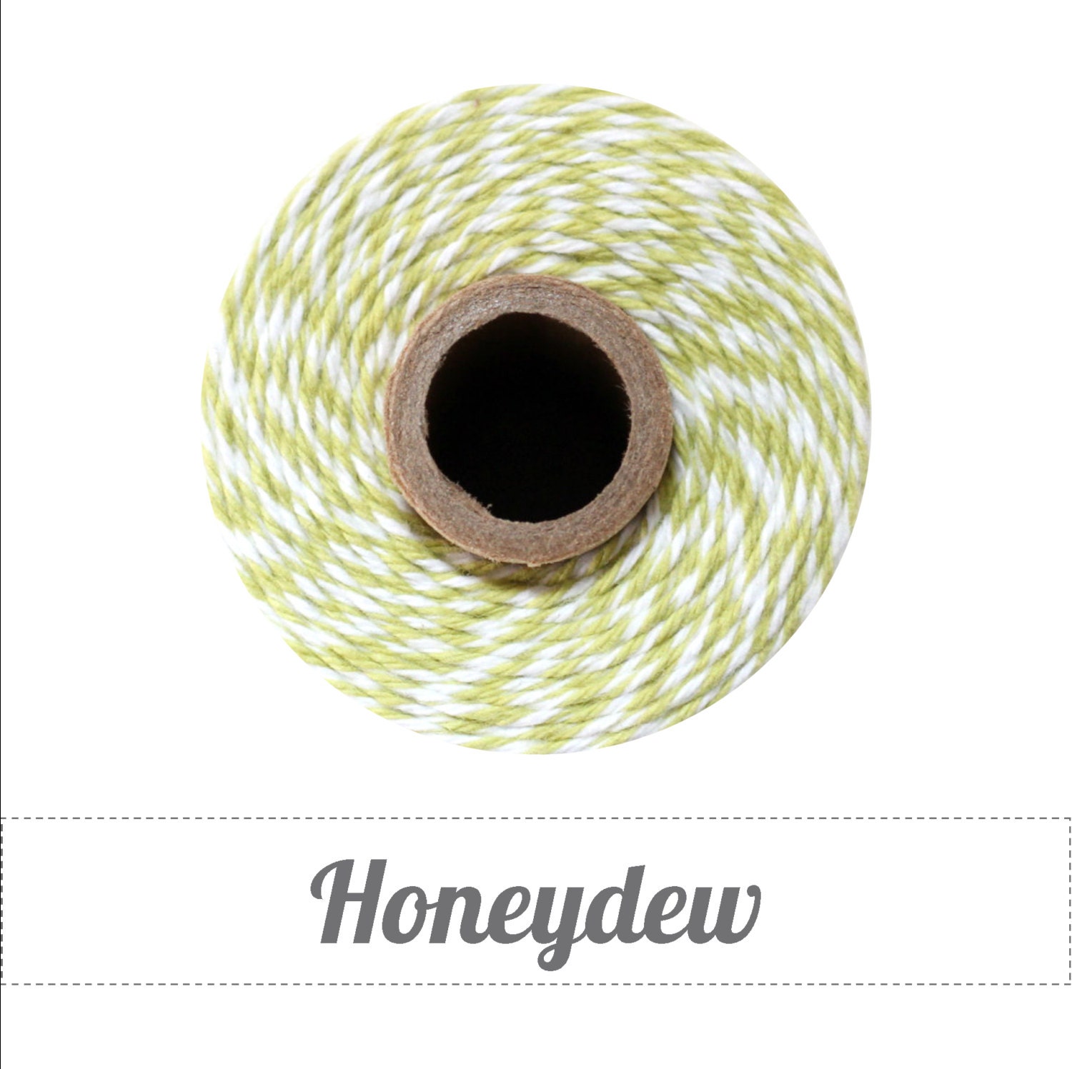 Honeydew - Light Chartreuse Green and White Baker's Twine by The Twinery - 240 yard spool