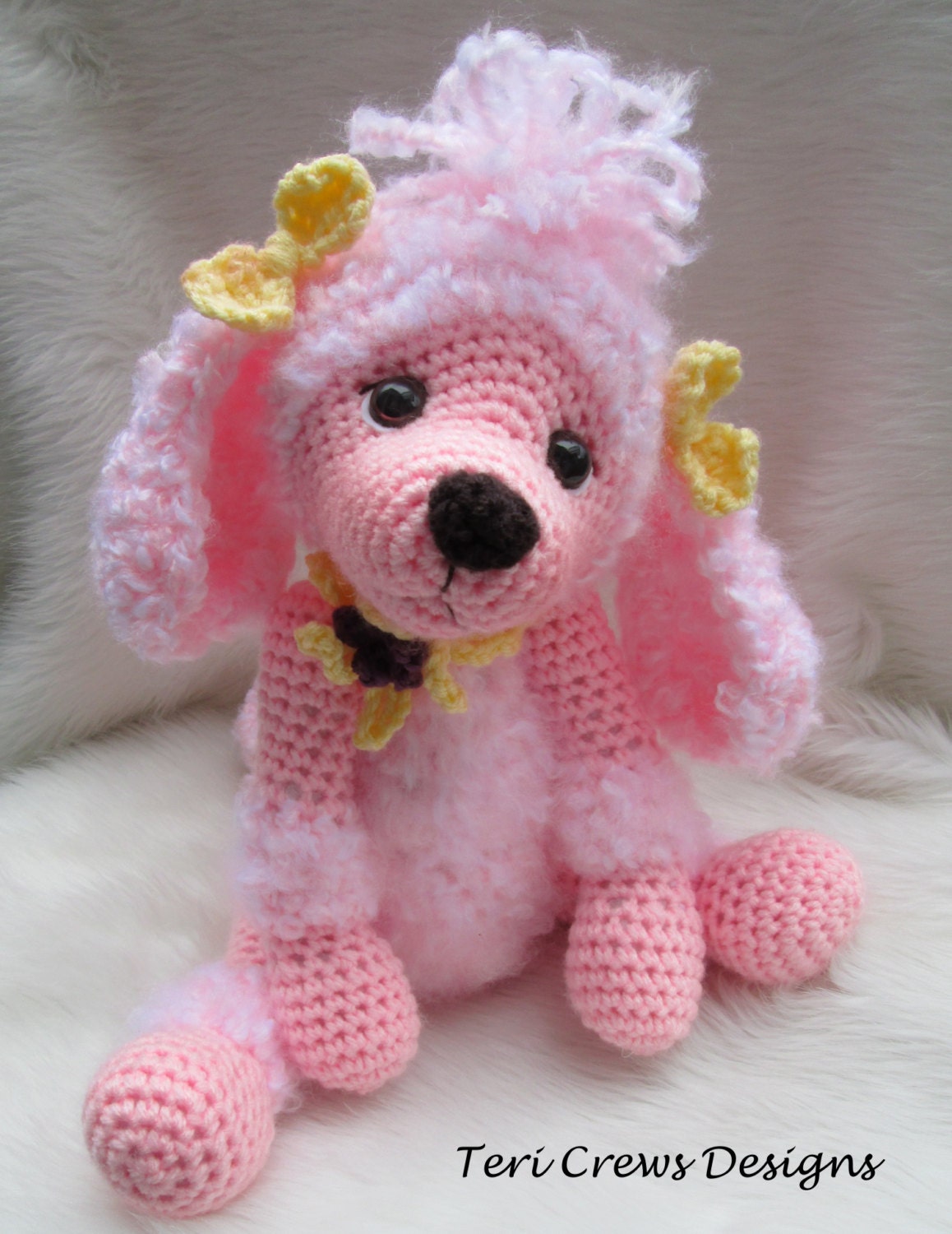 Cute Poodle Crochet Pattern by Teri Crews Wool and Whims PDF Format Instant Download