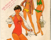 Vintage One-Piece Bathing Suit, Bikini and Hooded Cover-Up Jacket  Sewing Pattern - Simplicity 8028 - Size 14
