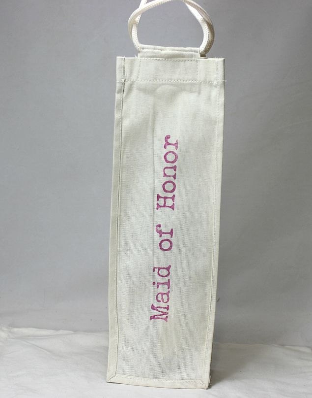 Maid of Honor Wine Bottle Bag - cotton canvas with double handles - Perfect for Weddings Il_170x135