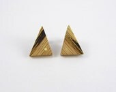 Wood Stud Earrings Spalted Maple with Brass Inlay and surgical steel posts Free shipping