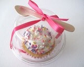 24 Clear Cupcake Boxes Cups WITH SPOON Party Favors Weddings Birthdays Baby Bridal Showers