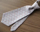 Baby / Toddler Tie - gray / aqua / white - cloverleaf lattice pattern