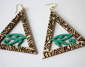 Pyramid Eye of Horus earrings