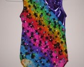 Girls bright multi colored leotard in any size