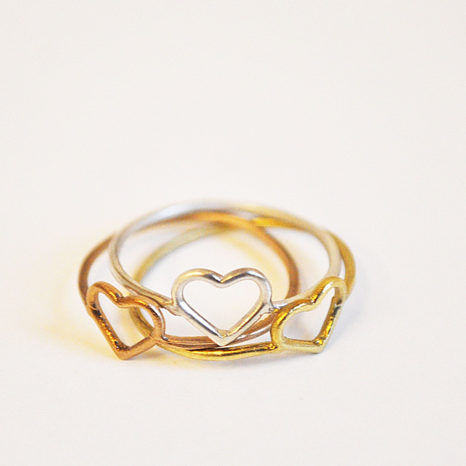 simple heart rings - free shipping