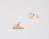 simple triangle earrings- sterling silver- rose gold plated- free shipping