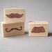 Mustache Rubber Stamps, Set of 3 Mini Stamps for Favors, Making Cards or Decorations, Mustache Theme