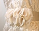 Organza, Chiffon and Tulle Ruffled Belt in Champagne (Style No. 21) Bridesmaid Sash
