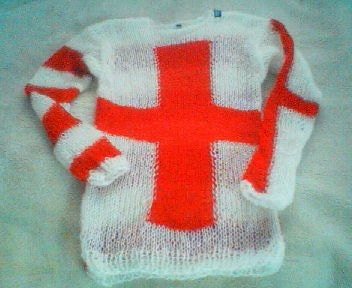 mohair sweater by camdenlock clothing  punk rock hand knitting st. george red and white
