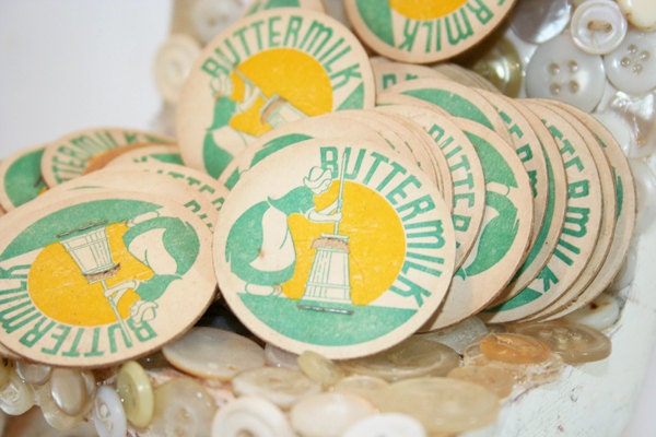 Milk Bottle Top, Buttermilk, Paper Ephemera