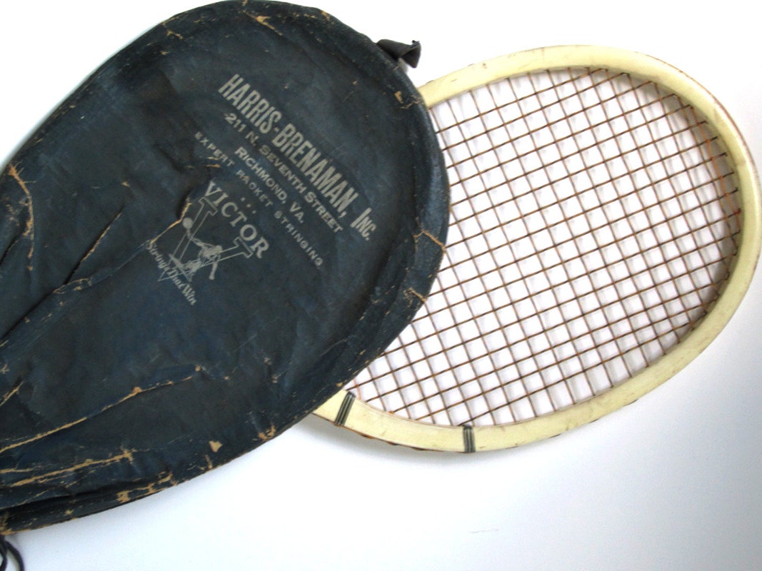 Vintage Tennis Racquet Racket 1940s Spalding & Rare Cover Lakeside Park Richmond VA