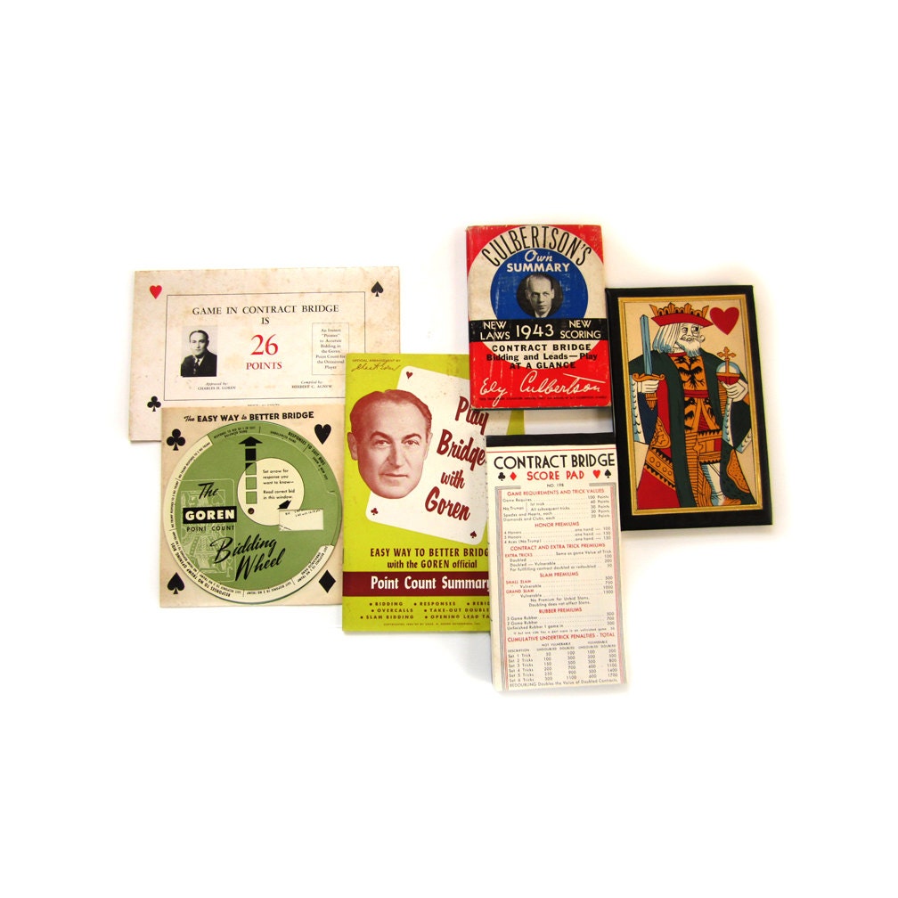 Vintage Collection Bridge Culbertson Contract Bridge and Goren Ephemera