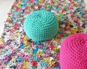 Vintage Moroccan Rag Rug - BOUCHEROUITE "pointillist"