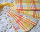Bright Summer Plaid Lag Tags