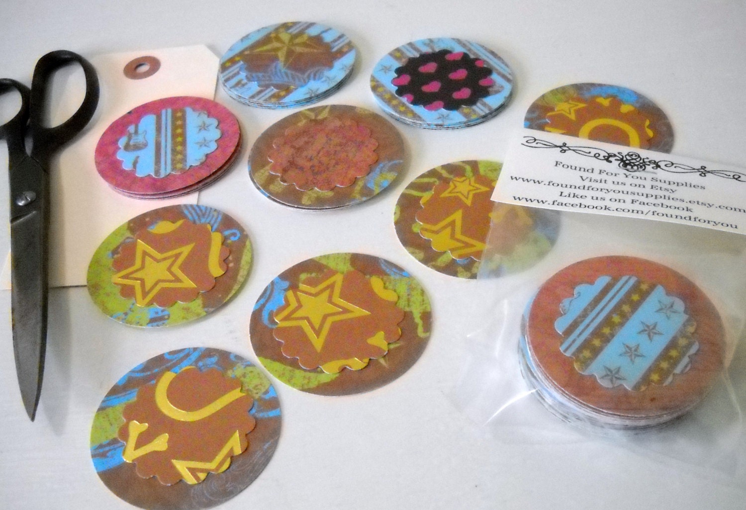 Rock and Roll Circle Die Cuts Qty 25
