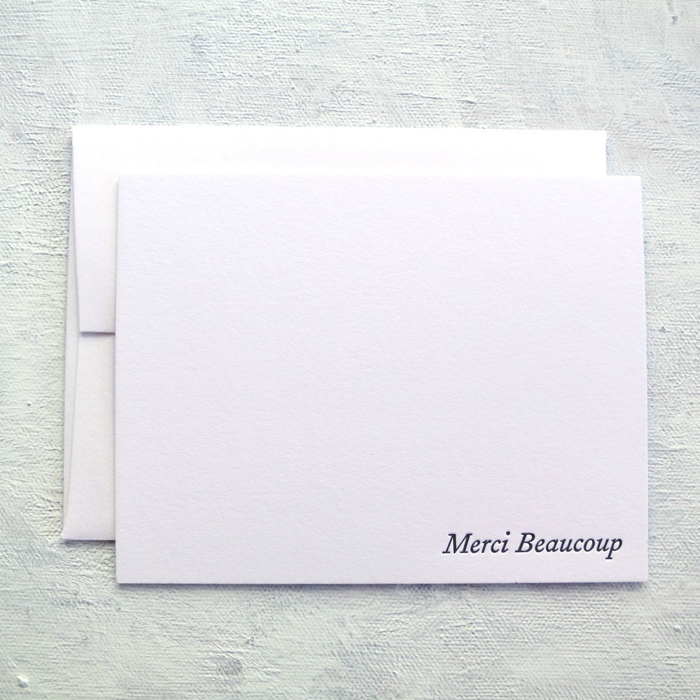 Letterpress Thank You Boxed Set (10) - Merci in Italic