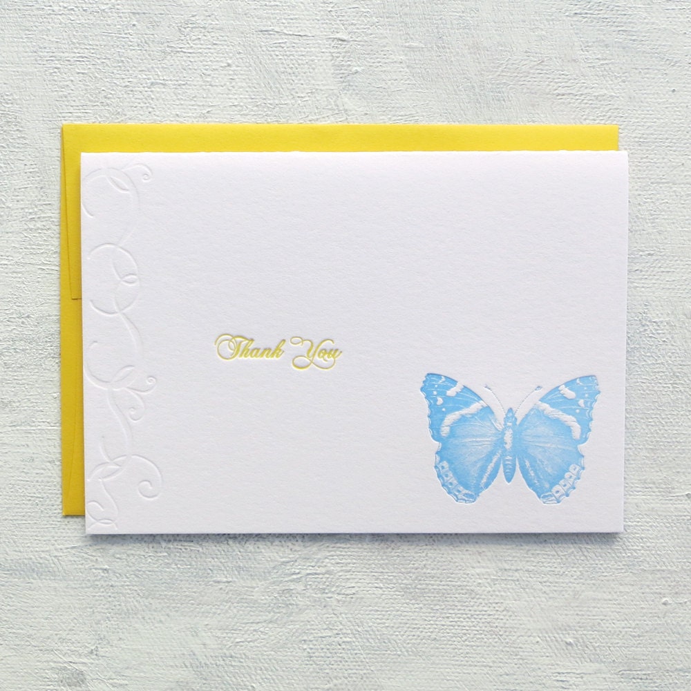 Letterpress Thank You Set - Butterfly