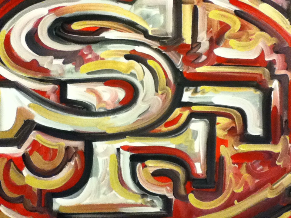 San Francisco 49ers Painting by Justin Patten Sports Art Football