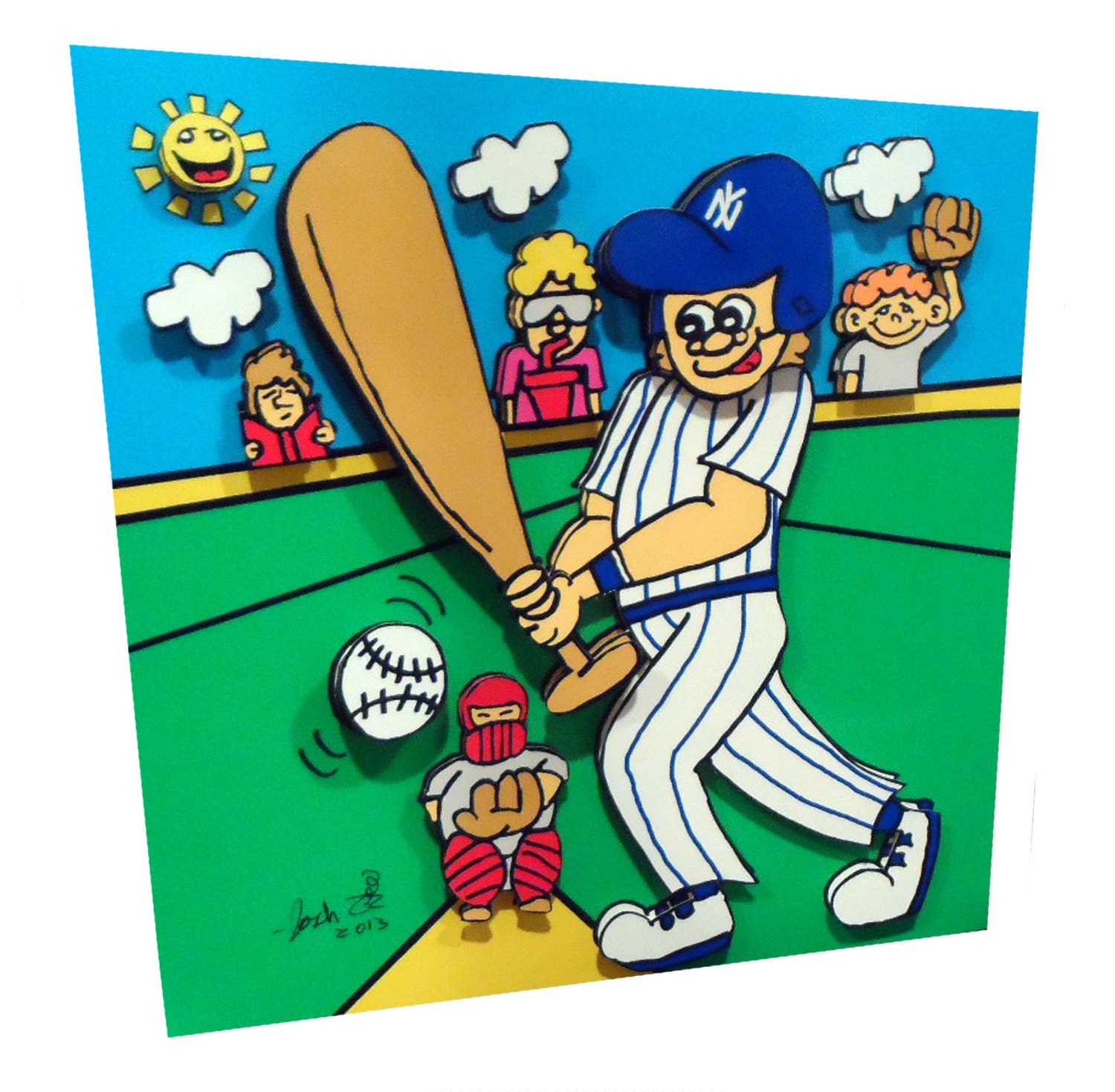 Yankee Baby New York Yankees Poster Art Baseball Art 3D Pop Art NYC City Children's Art