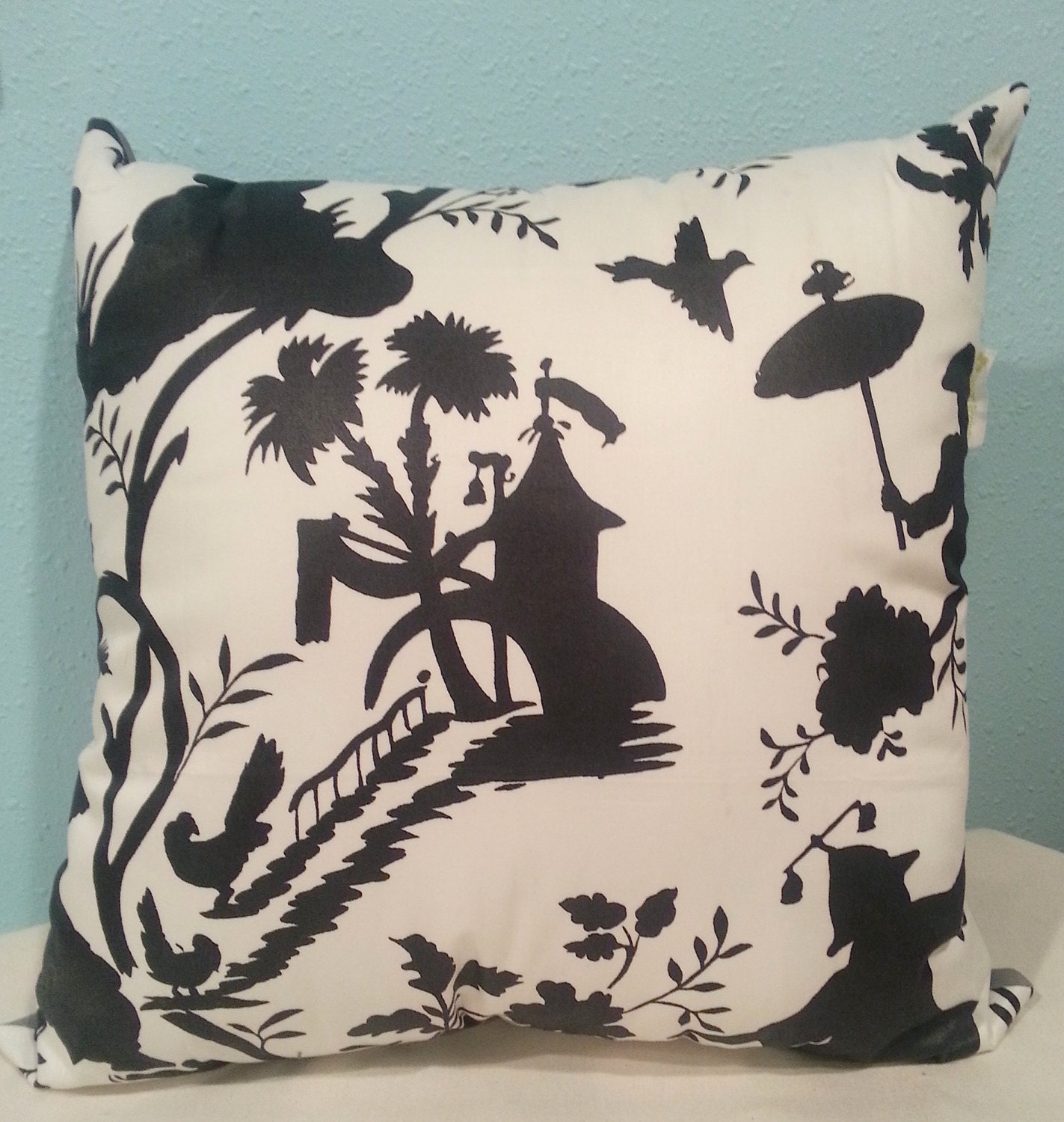 Black and White Silhouette Pillow