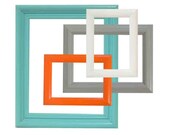 Picture Frames Set Summer Beach Turquoise Aqua Orange Gray Frame Set Home Decor