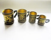 Russian Khokhloma Lacquer Measuring Cups