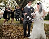 Small MR & MRS Burlap Wedding Banner with Lace, Custom Colors Available