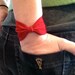 Bow Tie Cuff Red Suede