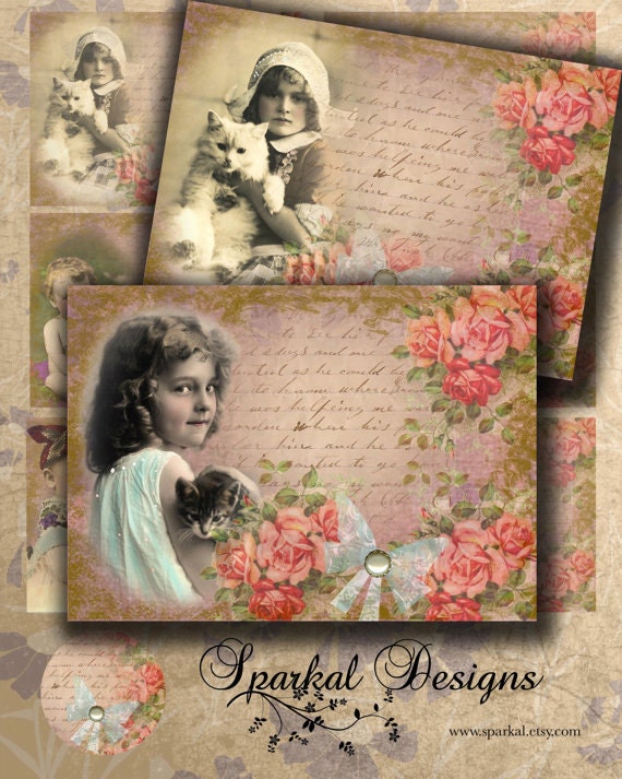 Buy gift tags and printable cards - Vintage Cherubs ATC Gift Tags Vintage Printable Digital Collage Sheet Hang Tags Jewelry Cards