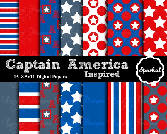 Captain Inspired Digital Paper, Preppy Paper, Birthday Party Paper, Captain Party Decorations Instant Download Il_570xn