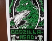 Glow in the dark Godzilla Japanese Lager poster