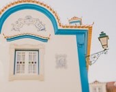 BOGO SALE - Travel Photography, European Photography, Colonial House, Blue White Architecture, Typical Lamp, Vintage Style - Home Sweet Home
