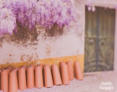 Flower Photography,Travel Photograph, Dreamy, Door Print, European Photography, Lilac Wisteria, Flower Print - Wisteria Lane