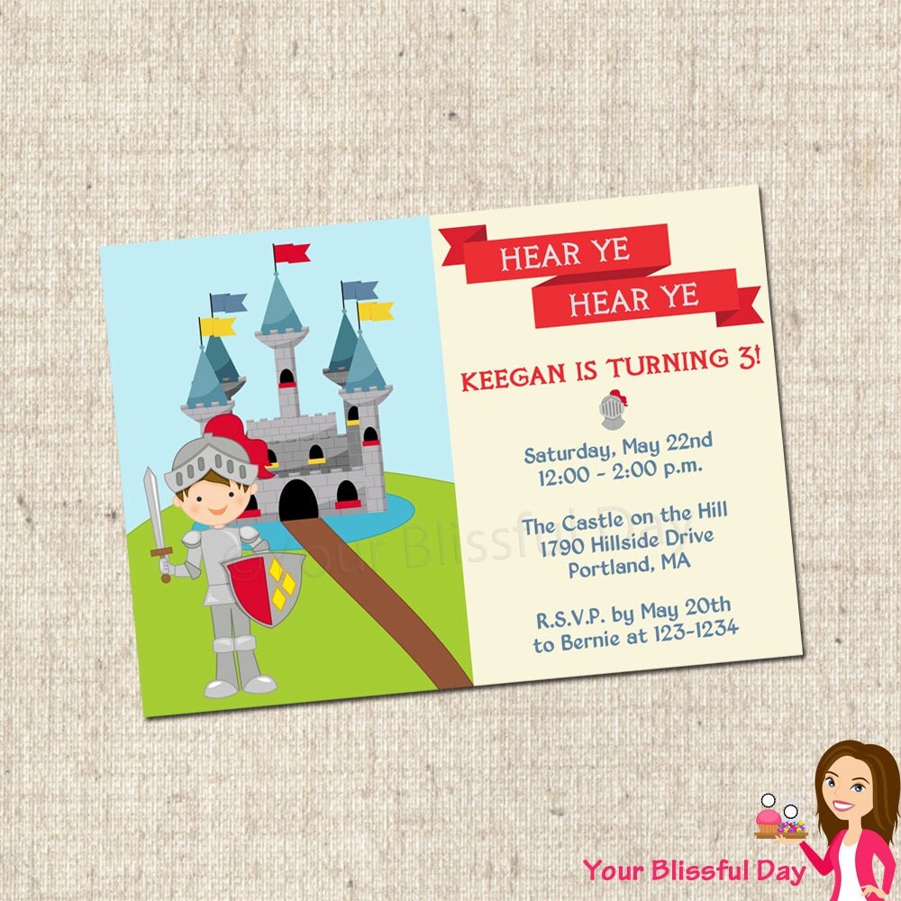 PRINTABLE Knight Party Invitations Il_570xn