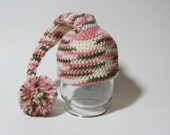 Crochet Pink Camo Pixie Hat (Newborn)