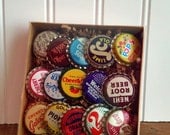Vintage Bottle Cap Push Pins or Magnets - Qty 15 - Authentically Vintage Office, Old School Retro Soda Pop Bottle cap