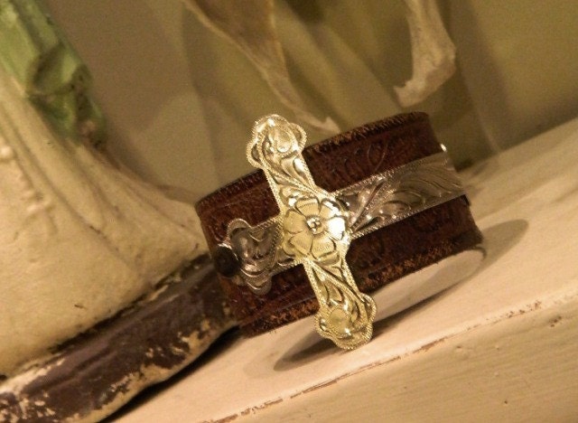 sacred cowgirl cross cuff