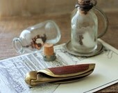 v i n t a g e brass and wood letter opener