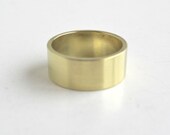 Solid Brass Band / Gold Ring - Vintage Polished - Size 6.75