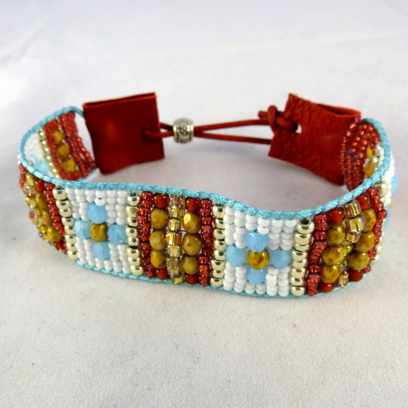 Southwest Beaded Deerskin Bracelet