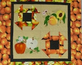 Apples and Peaches Quited Wallhanging